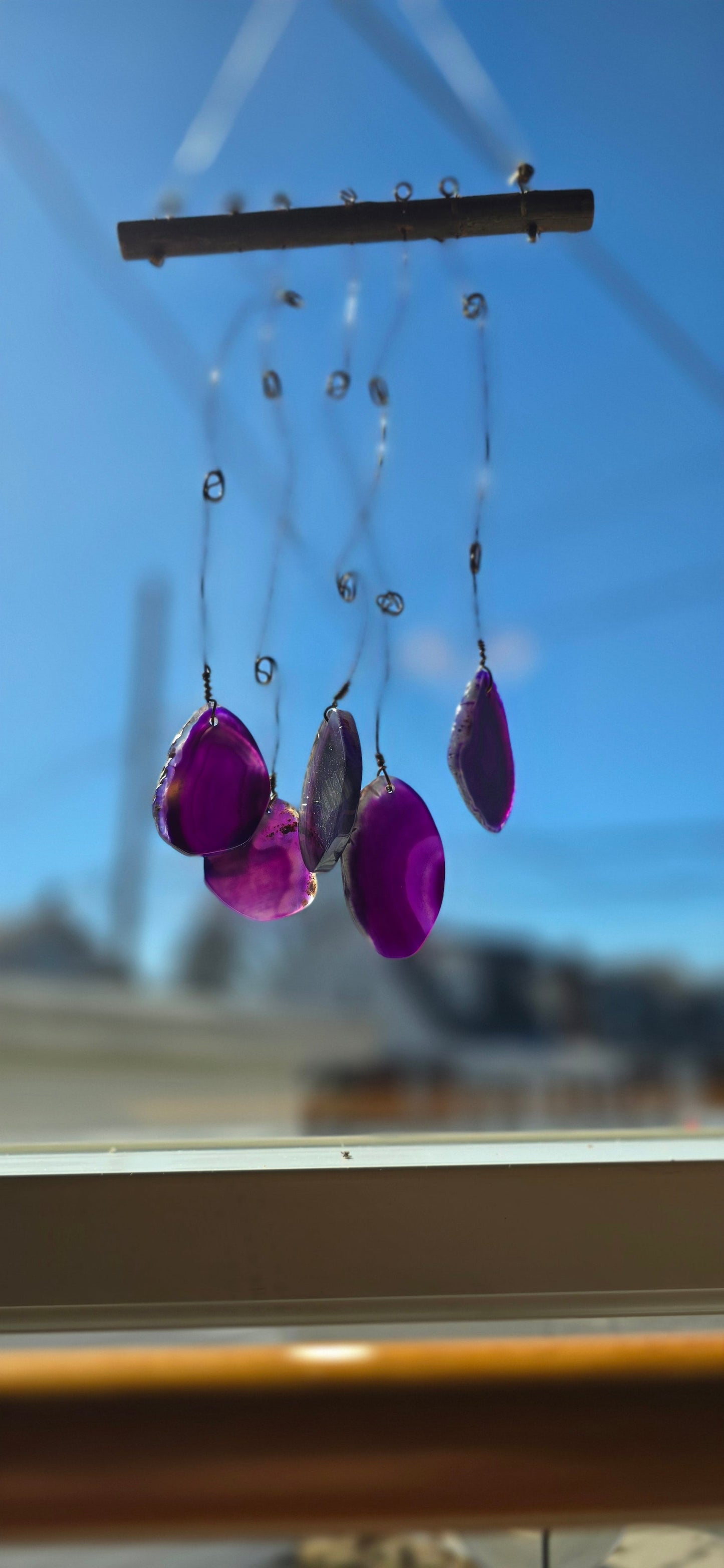 5 Slices of Agate windchime / Suncatcher
