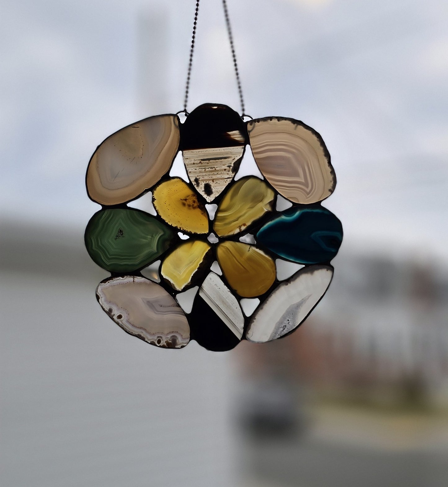 6" circular Agate Suncatcher