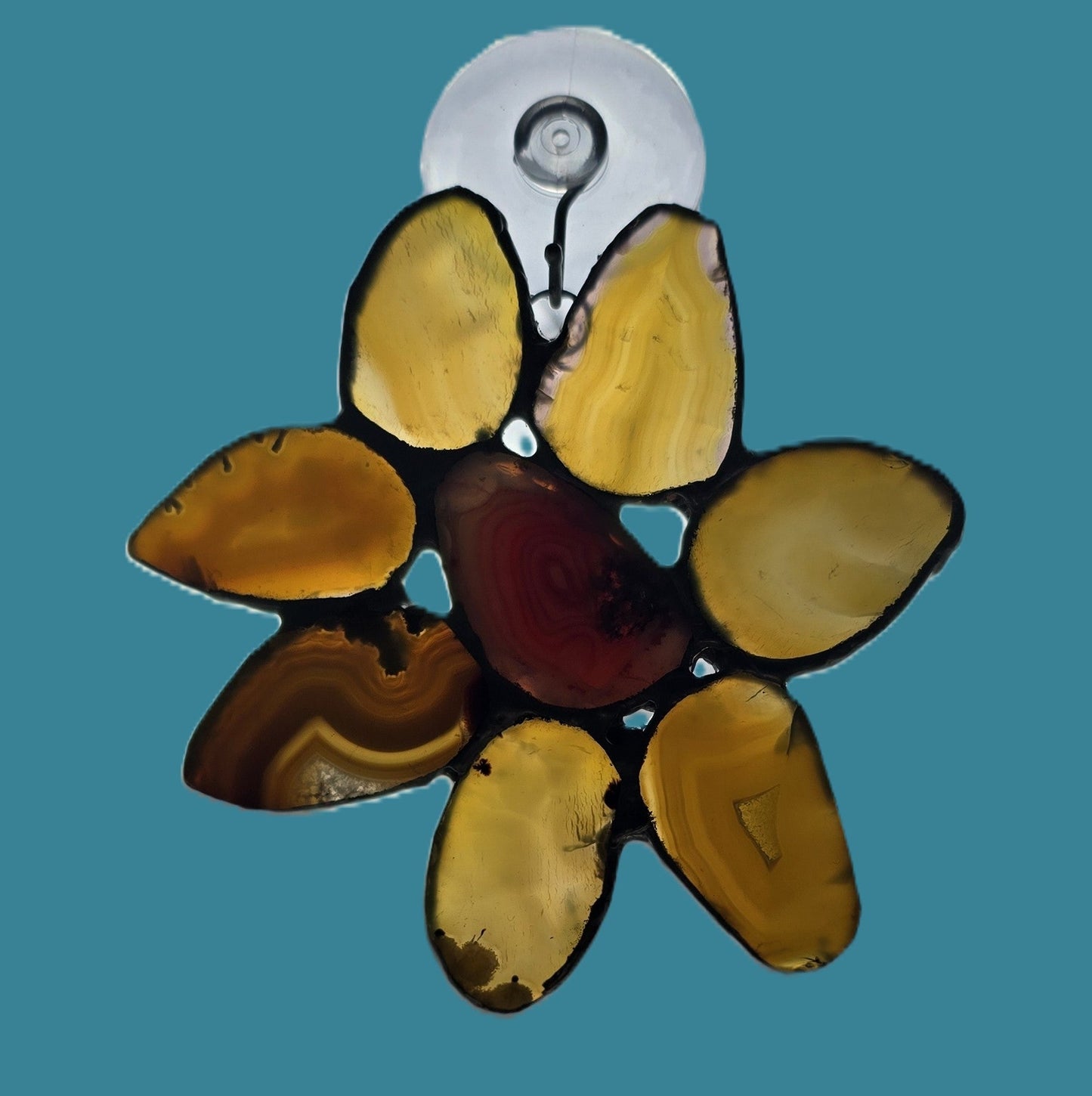 Agate with blue background