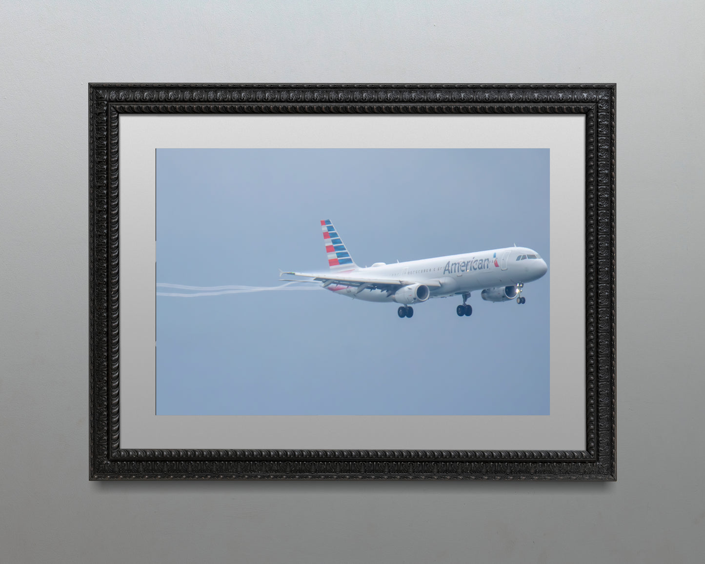 American Airlines Landing vapor trails