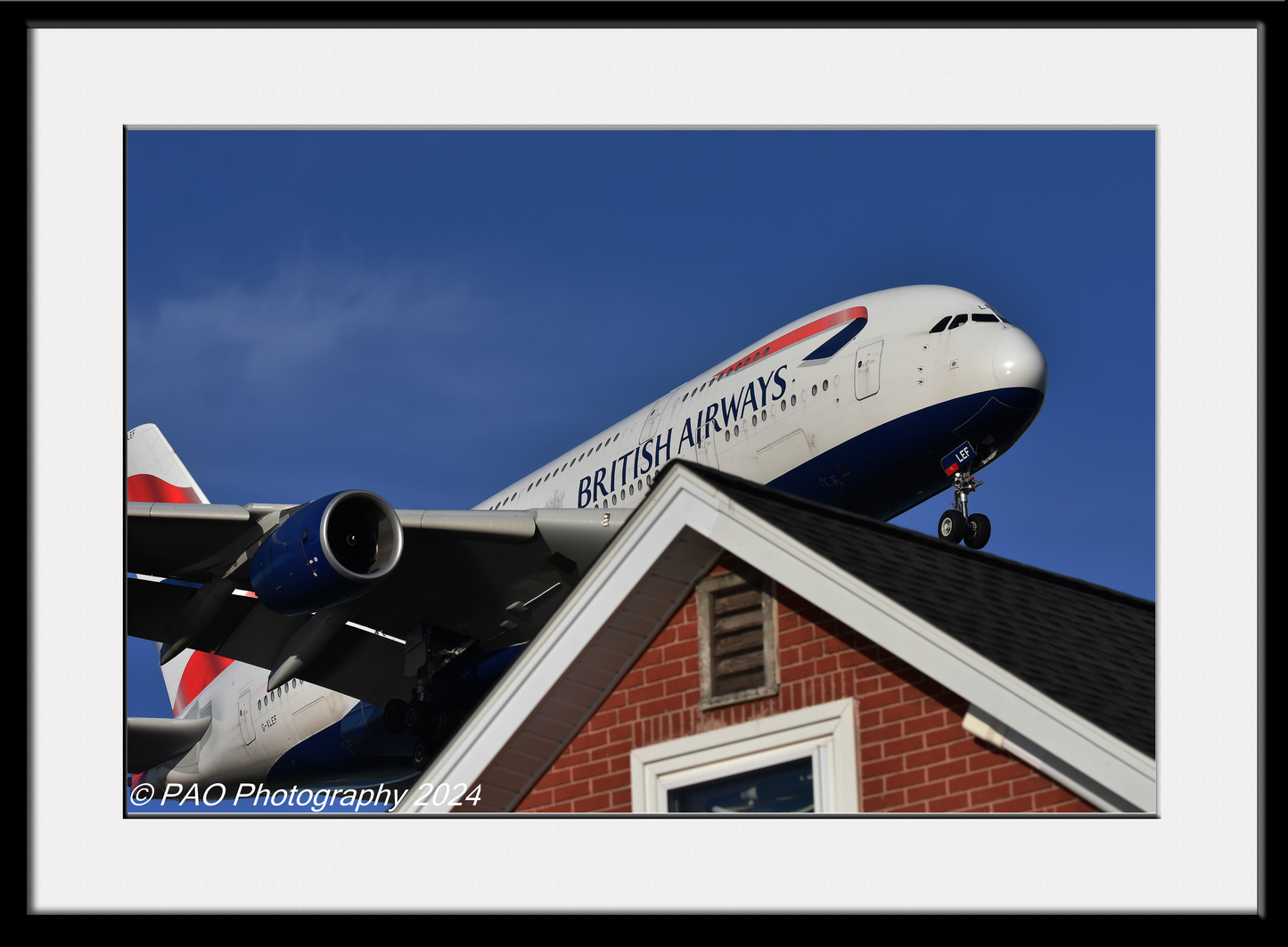 BA A380 Over House