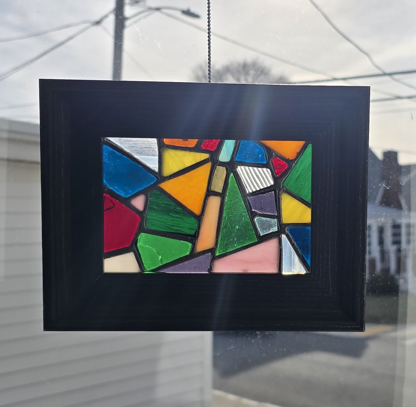 Stained glass in 5x7 grey frame