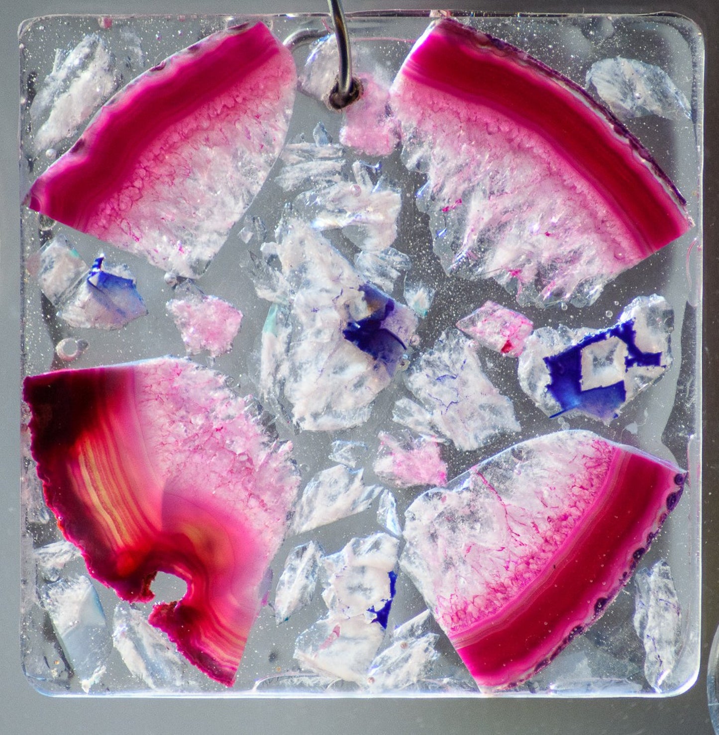 Pink Explosion Agate in Resin