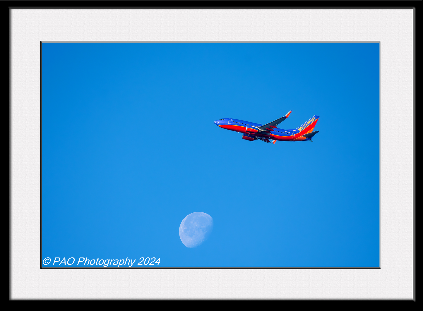 Southwest over moon