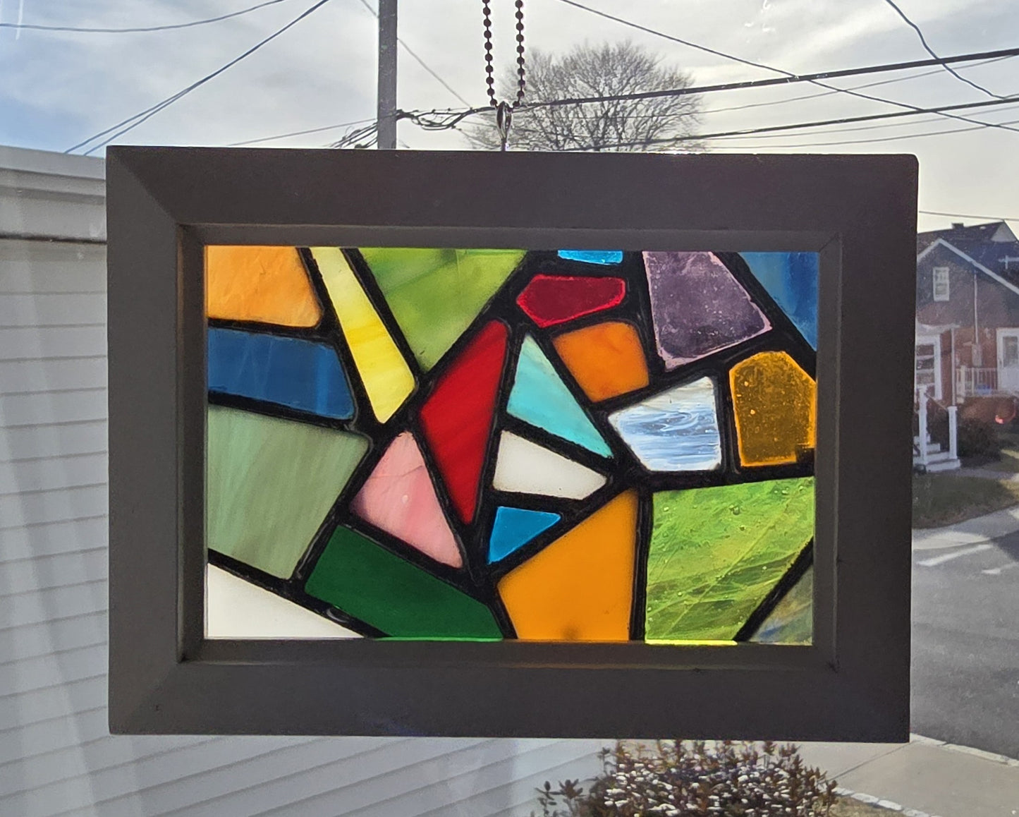 Framed Stained Glass - 5x7 white frame