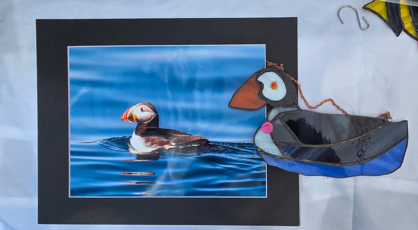 Puffin - Stained Glass Sun Catcher Boothbay Harbor