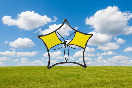 Pentagram with yellow and clear points