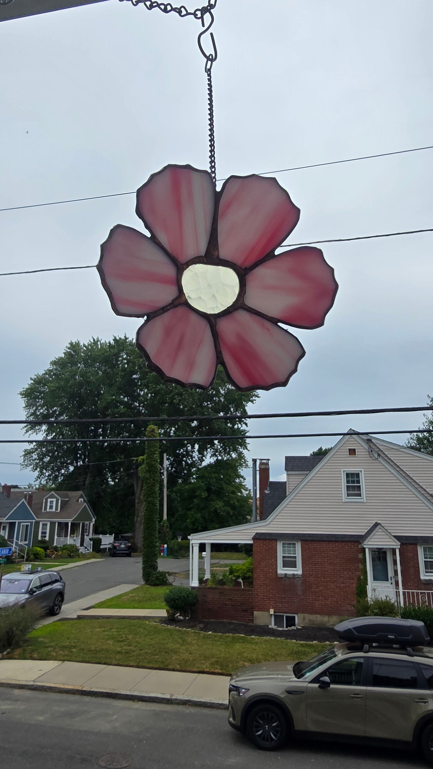 Pink Stained Glass Flower – Soft Pastel Bloom