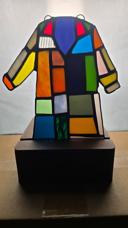 “Coat of Many Colors” Stained Glass Tribute – Drapery Flow or Tumbled Patchwork