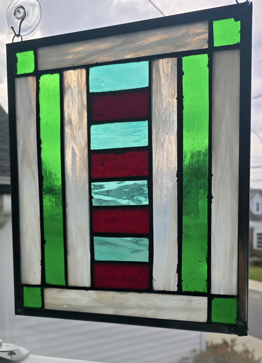 Red, Blue & Green Geometric Stained Glass