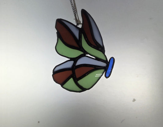 Multi Color Butterfly  Stained Glass Suncatcher