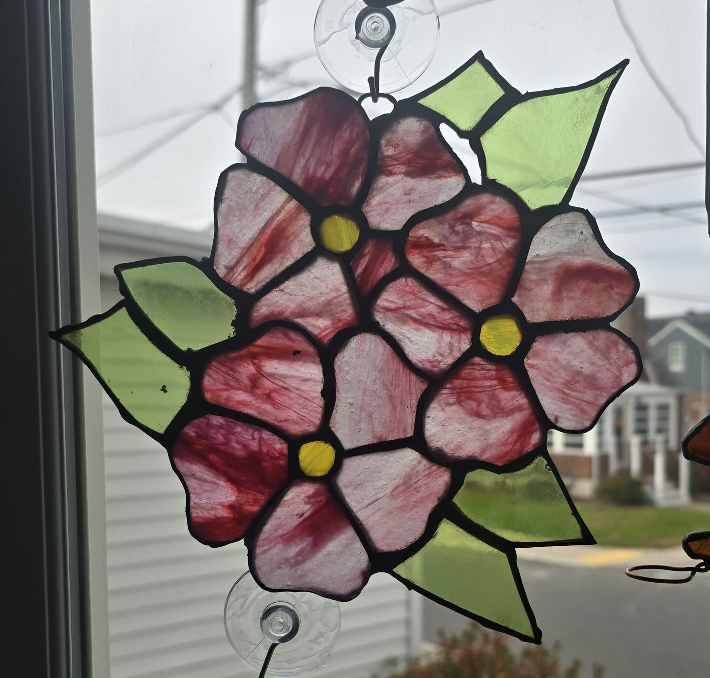 Pink & Red Blooms with Green Leaves