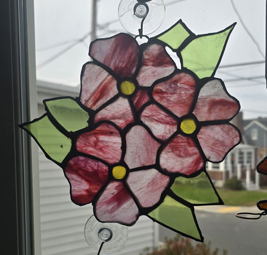 Pink & Red Blooms with Green Leaves