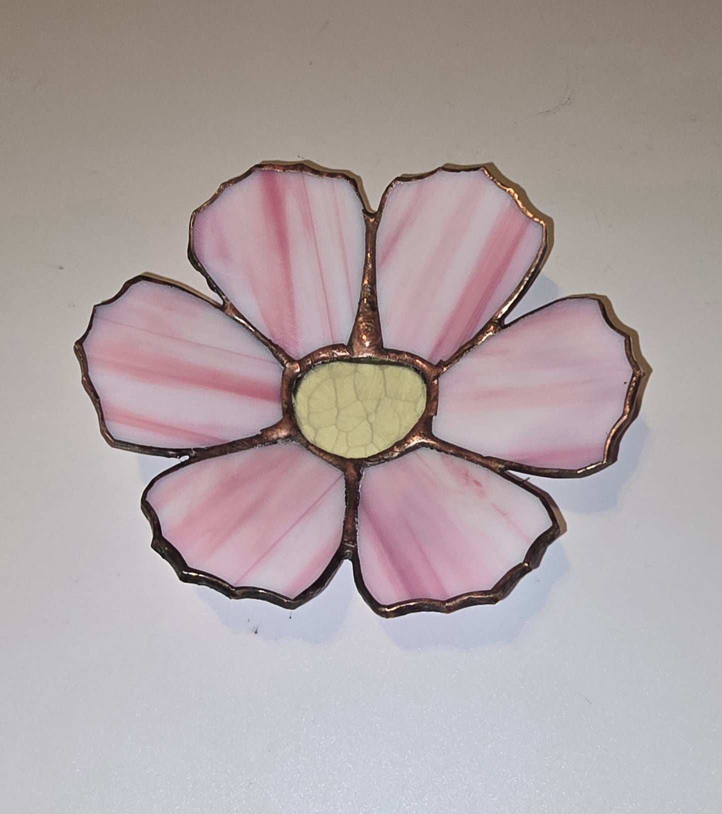 Pink Stained Glass Flower – Soft Pastel Bloom